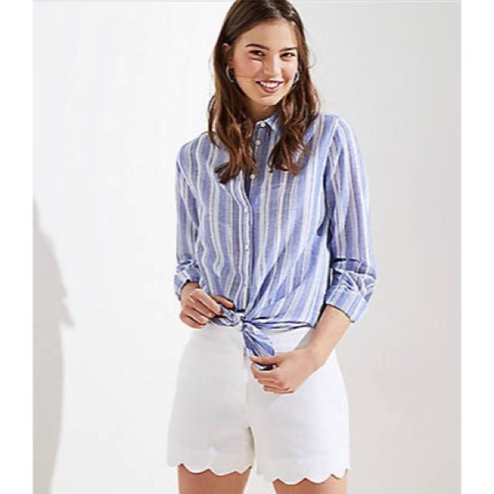 White Scallop Ann Taylor LOFT Shorts